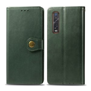 For OPPO Find X2 Pro Solid Color Leather Buckle Phone Case with Lanyard & Photo Frame & Card Slot & Wallet & Stand Function(Green) (OEM)