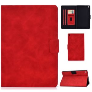 For Kindle Fire HD8 2016 / 2017 Cowhide Texture Horizontal Flip Leather Case with Holder & Card Slots & Sleep / Wake-up Function(Red) (OEM)