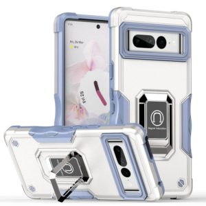 For Google Pixel 7 Pro 5G Ring Holder Non-slip Armor Phone Case(White) (OEM)