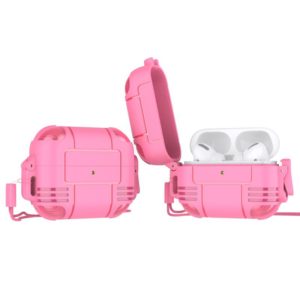 TPU Anti-full Earphone Protective Case with Lanyard For AirPods Pro(Pink) (OEM)