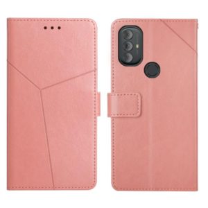 For Motorola Moto G Power 2022 Y Stitching Horizontal Flip Leather Phone Case(Rose Gold) (OEM)