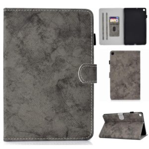 For Samsung Galaxy Tab A7 (2020) T500 Marble Style Cloth Texture Leather Case with Bracket & Card Slot & Pen Slot & Anti Skid Strip(Grey) (OEM)