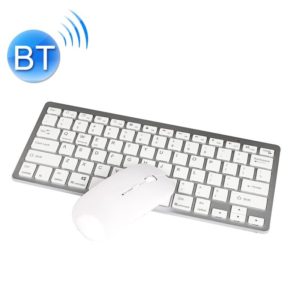 X5 2 in 1 Ultra-Thin Mini Wireless Bluetooth Keyboard + Bluetooth Mouse Set, Support Win / Android / IOS System(Silver) (OEM)