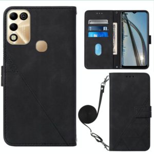 For Infinix Hot 11 Play Crossbody 3D Embossed Flip Leather Phone Case(Black) (OEM)