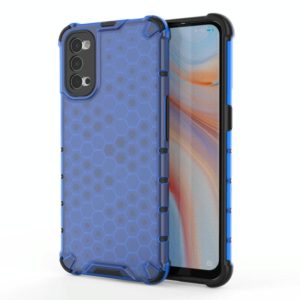 For OPPO Reno4 Shockproof Honeycomb PC + TPU Case(Blue) (OEM)