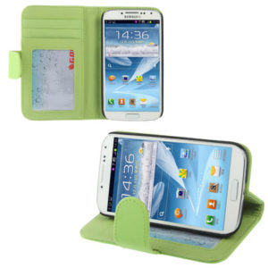 Horizontal Flip Leather Case with Card Slots & Holder for Galaxy S IV / i9500(Green) (OEM)