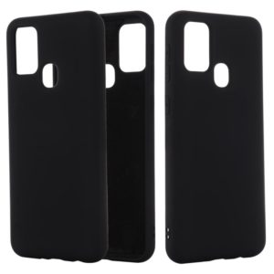 For Galaxy M31 Shockproof Solid Color Liquid Silicone Full Coverage Protective Case(Black) (OEM)