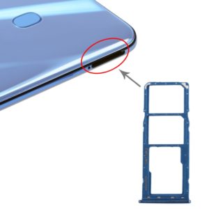 For Galaxy A20 A30 A50 SIM Card Tray + SIM Card Tray + Micro SD Card Tray (Blue) (OEM)