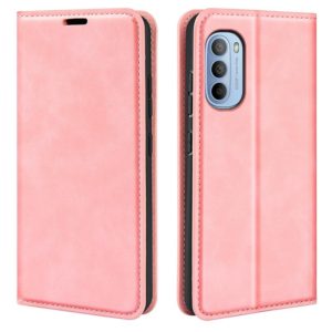 For Motorola Moto G31 4G Retro-skin Magnetic Suction Leather Phone Case(Pink) (OEM)