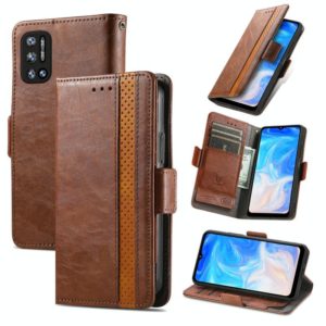 For Doogee N40 Pro CaseNeo Splicing Dual Magnetic Buckle Leather Case with Holder & Card Slots & Wallet(Brown) (OEM)