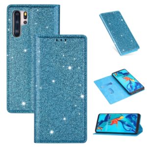 For Huawei P30 Pro Ultrathin Glitter Magnetic Horizontal Flip Leather Case with Holder & Card Slots(Sky Blue) (OEM)