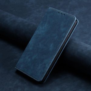 For Motorola Edge 30 RFID Anti-theft Brush Magnetic Leather Phone Case(Blue) (OEM)