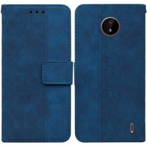 For Nokia C20 / C10 Geometric Embossed Leather Phone Case(Blue) (OEM)