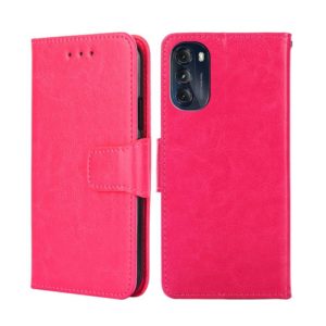 For Motorola Moto G 5G 2022 Crystal Texture Leather Phone Case(Rose Red) (OEM)