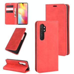 For Xiaomi Mi Note 10 Lite Retro-skin Business Magnetic Suction Leather Case with Holder & Card Slots & Wallet(Red) (OEM)