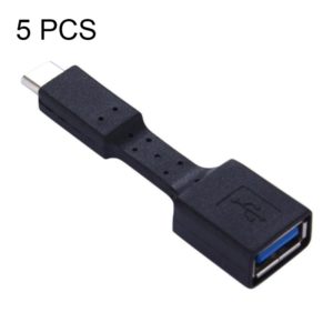5 PCS USB-C / Type-C Male to USB 3.0 Female OTG Adapter (Black) (OEM)