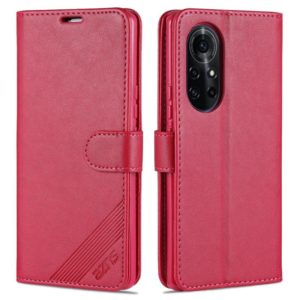 For Huawei nova 8 Pro 5G AZNS Sheepskin Texture Horizontal Flip Leather Case with Holder & Card Slots & Wallet(Red) (AZNS) (OEM)