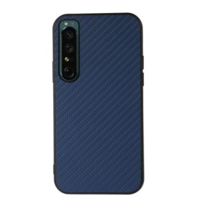 For Sony Xperia 1 IV Accurate Hole Carbon Fiber Texture Shockproof Case(Blue) (OEM)