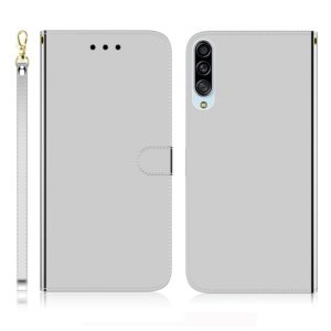 For Galaxy A90 5G Imitated Mirror Surface Horizontal Flip Leather Case with Holder & Card Slots & Wallet & Lanyard(Silver) (OEM)