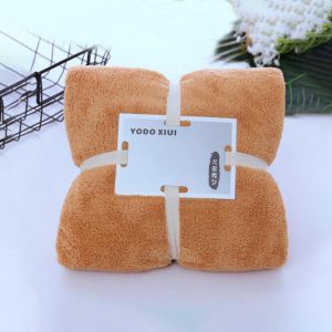 Cut Edge Towel Bath Towel Wavy Edge High Density Coral Fleece Super Absorbent Quick-drying, Size:70 ×140 cm(Coffee) (OEM)