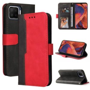 For OPPO F17/A73 2020/F17 Pro/A93 2020 Business Stitching-Color Horizontal Flip PU Leather Case with Holder & Card Slots & Photo Frame & Lanyard(Red) (OEM)