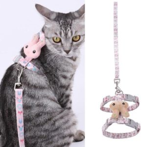 Rabbit Head Type Anti-breakaway Adjustable Cat Leash, Size: Small Suitable for Within 3kg(Brown) (OEM)