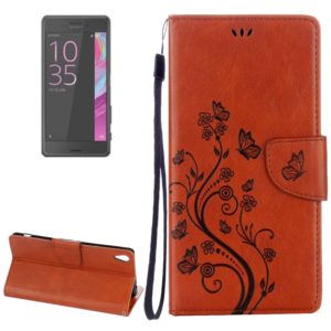 For Sony Xperia XA Ultra Flowers Embossing Horizontal Flip Leather Case with Holder & Card Slots & Wallet & Lanyard(Coffee) (OEM)