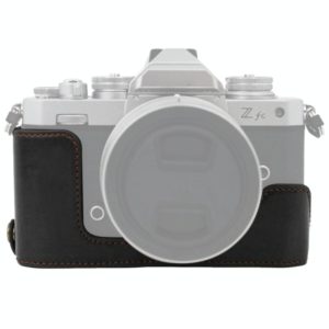 1/4 inch Thread PU Leather Camera Half Case Base for Nikon Z fc (Black) (OEM)