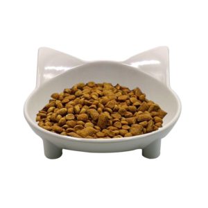 Pet Bowl Non-slip Cute Cat Type Color Cat Bowl Pet Supplies(White) (OEM)