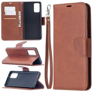 For Samsung Galaxy Note 20 Retro Lambskin Texture Pure Color Horizontal Flip PU Leather Case, with Holder & Card Slots & Wallet & Lanyard(Brown) (OEM)