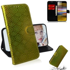For Sony Xperia 10 Plus Solid Color Colorful Magnetic Buckle Horizontal Flip PU Leather Case with Holder & Card Slots & Wallet & Lanyard(Gold) (OEM)