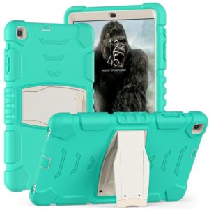 For Samsung Galaxy Tab A 10.1 (2019) T510 3-Layer Protection Screen Frame + PC + Silicone Shockproof Combination Case with Holder(Mint Green) (OEM)