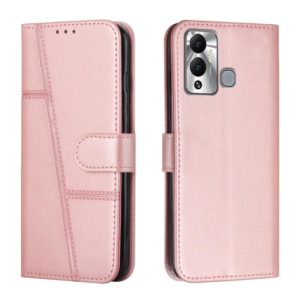 For Infinix Hot 12 Play Stitching Calf Texture Buckle Leather Phone Case(Pink) (OEM)