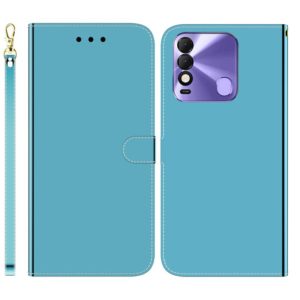 For Tecno Spark 8 / 8T Imitated Mirror Surface Horizontal Flip Leather Phone Case(Blue) (OEM)