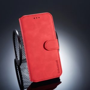 DG.MING Retro Oil Side Horizontal Flip Case for Huawei P20 Lite / Nova 3e, with Holder & Card Slots & Wallet (Red) (DG.MING) (OEM)
