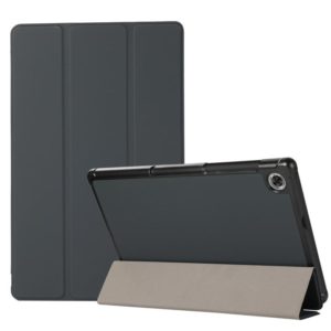 For Lenovo Tab M10 HD (X306) 3-folding Skin Texture Horizontal Flip TPU + PU Leather Case with Holder(Black) (OEM)
