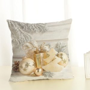 Christmas Decoration Cotton and Linen Pillow Office Home Cushion Without Pillow, Size:45x45cm(Golden Gift) (OEM)