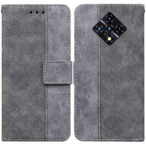For Infinix Zero 8 X687 Geometric Embossed Leather Phone Case(Grey) (OEM)
