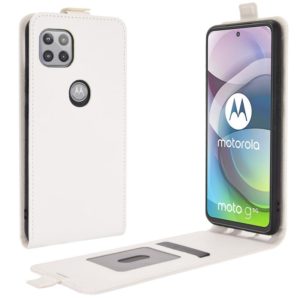 For Motorola Moto G 5G R64 Texture Single Vertical Flip Leather Protective Case with Card Slots & Photo Frame(White) (OEM)