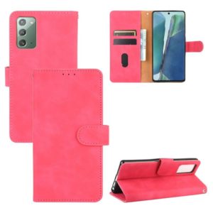 For Samsung Galaxy Note20 Solid Color Skin Feel Magnetic Buckle Horizontal Flip Calf Texture PU Leather Case with Holder & Card Slots & Wallet(Rose Red) (OEM)