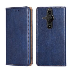 For Sony Xperia Pro-I Gloss Oil Solid Color Magnetic Leather Phone Case(Blue) (OEM)