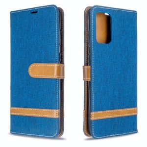 For Galaxy S20+ Color Matching Denim Texture Horizontal Flip PU Leather Case with Holder & Card Slots & Wallet & Lanyard(Blue) (OEM)