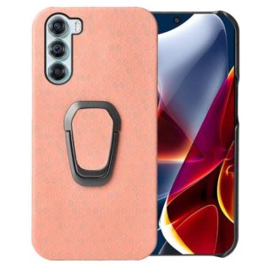 For Motorola Moto Edge S30 Ring Holder Honeycomb PU Phone Case(Pink) (OEM)