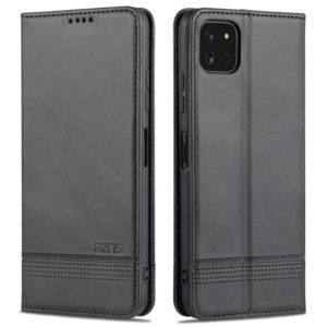 For Samsung Galaxy A22 5G AZNS Magnetic Calf Texture Horizontal Flip Leather Case with Card Slots & Holder & Wallet(Black) (AZNS) (OEM)