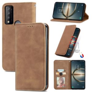 For TCL 30 V 5G Retro Skin Feel Magnetic Horizontal Flip Leather Phone Case(Brown) (OEM)