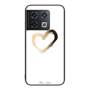 For OnePlus 10 Pro Colorful Painted Glass Phone Case(Golden Love) (OEM)