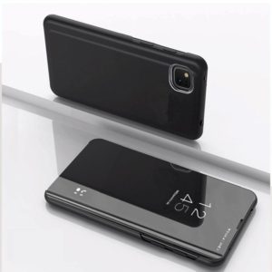 For OPPO Realme C11 Plated Mirror Horizontal Flip Leather Case with Holder(Black) (OEM)