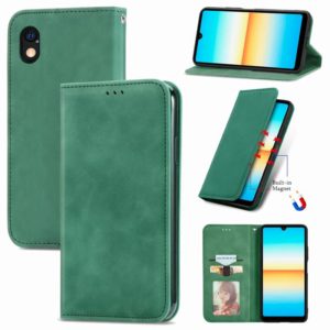 For Sony Xperia Ace III Retro Skin Feel Magnetic Leather Phone Case(Green) (OEM)