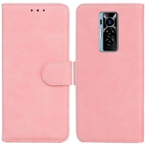 For Tecno Phantom X Skin Feel Pure Color Flip Leather Phone Case(Pink) (OEM)