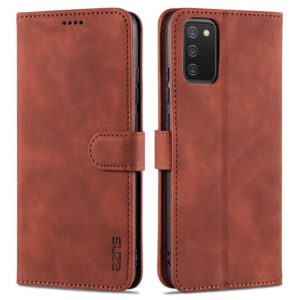 For Samsung Galaxy A02s AZNS Skin Feel Calf Texture Horizontal Flip Leather Case with Card Slots & Holder & Wallet(Brown) (AZNS) (OEM)